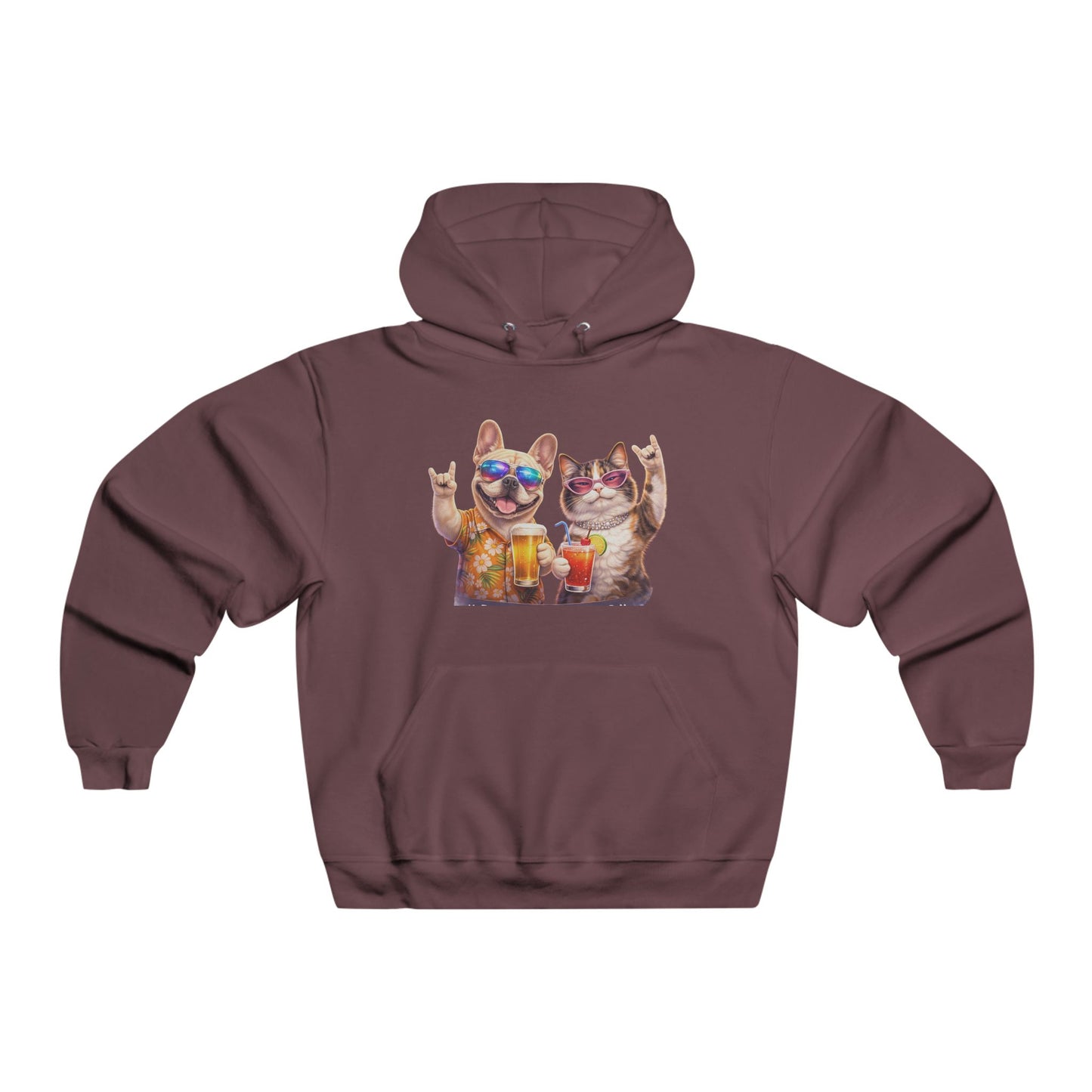 Cozy Paws Hoodie — Cute Cat & Dog Cuddles Graphic Sweatshirt