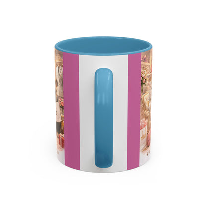 Designer Dogs Accent Coffee Mug - "Pawsitive Cuddles" Cute Bulldog & Pomeranian Gift