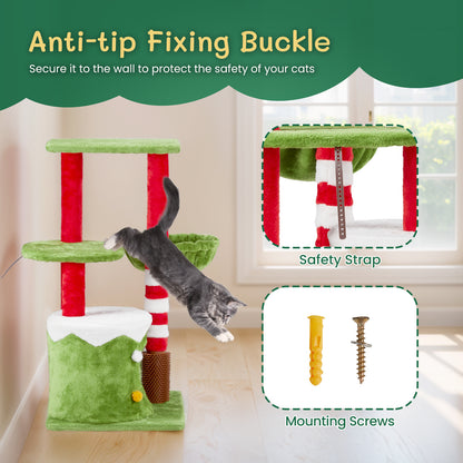 2-Level Cat House with Hammock - Pawsitive Cuddles