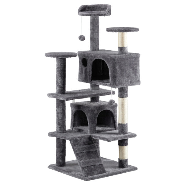 53-Inch Multi-Level Cat Climbing Tree - Pawsitive Cuddles