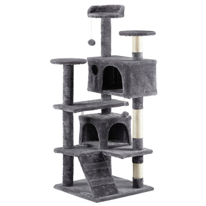53-Inch Multi-Level Cat Climbing Tree - Pawsitive Cuddles
