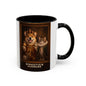 Corgi & Cat Royal Portrait Coffee Mug — "Pawsitive Cuddles" Accent Mug (11/15oz)