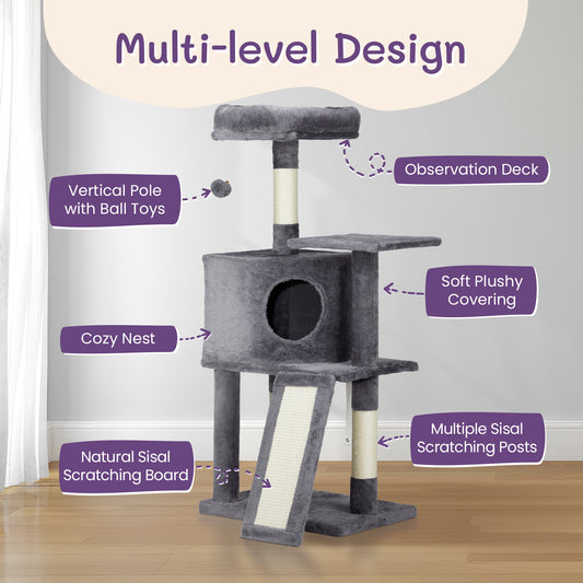 47-Inch Trapezoidal Cat Climbing Frame