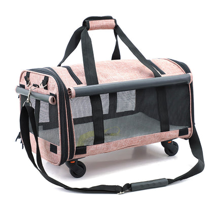 Portable Pet Carrier with Comfortable Wheels - Pawsitive Cuddles