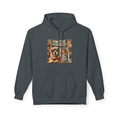 Cozy Pet Lovers Fleece Hoodie, Cute Dog Design, Gift for Dog Owners, Relaxing Wear, Animal Lover Apparel Printify