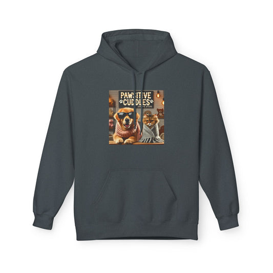 Cozy Pet Lovers Fleece Hoodie, Cute Dog Design, Gift for Dog Owners, Relaxing Wear, Animal Lover Apparel Printify