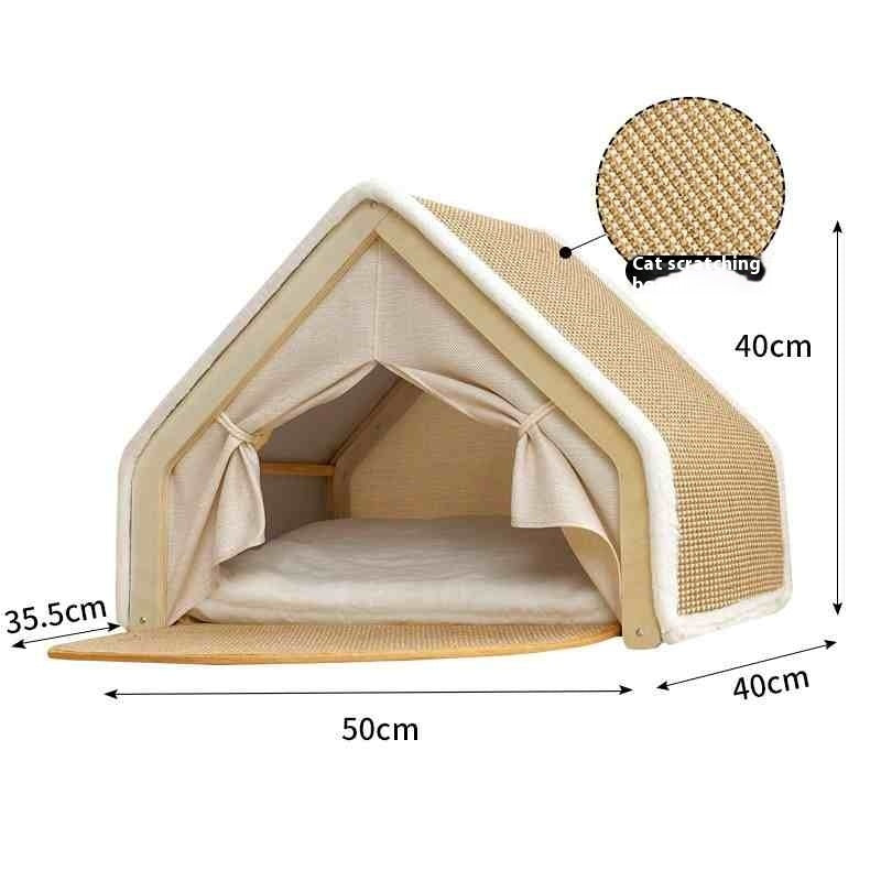 Sisal Cat Tent with Scratch Board