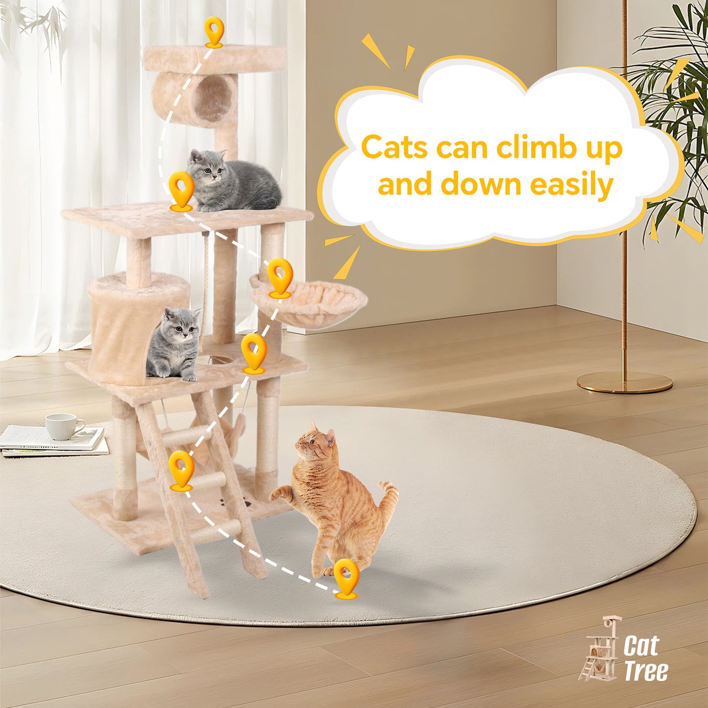 Multi-Level Indoor Cat Tower for Climbing