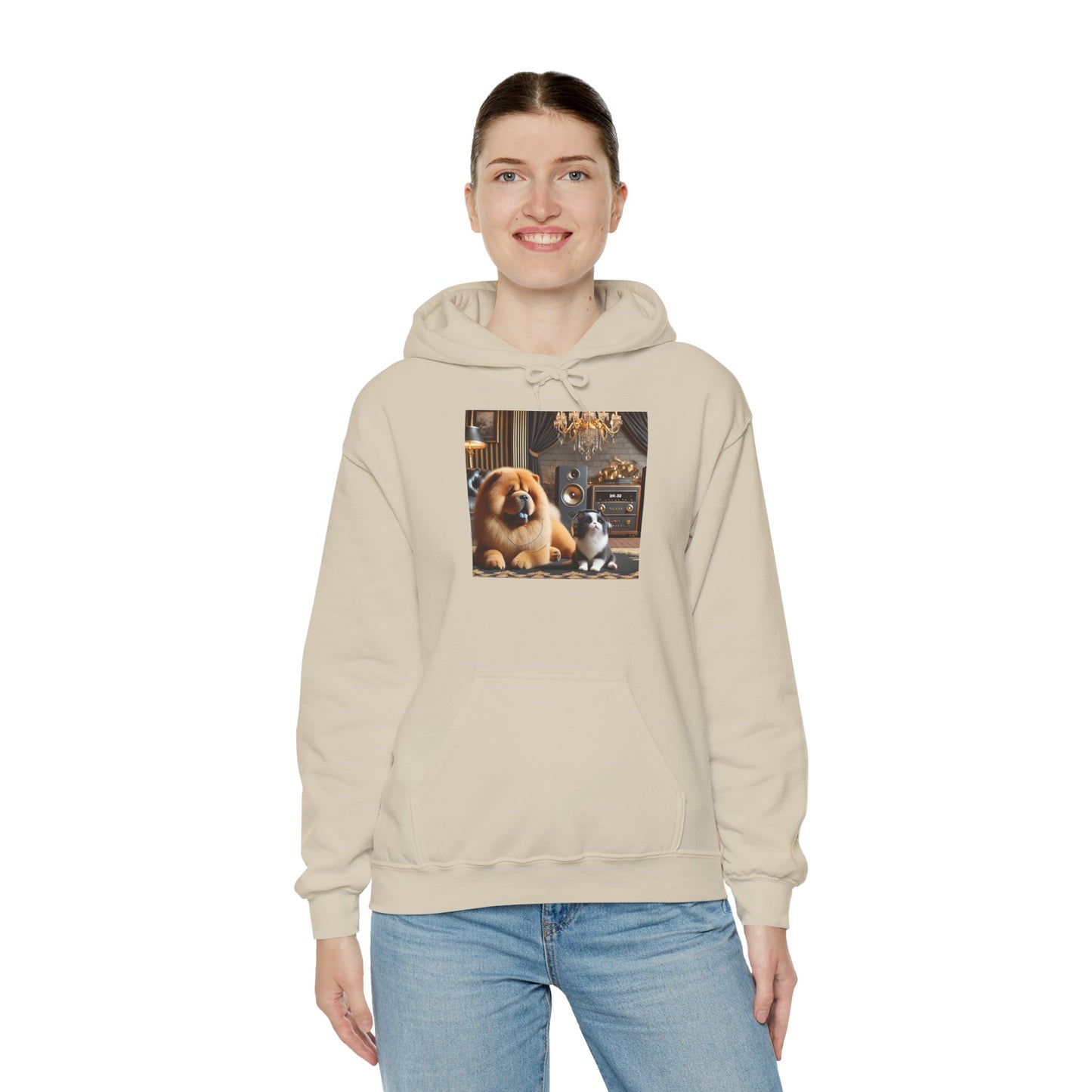 Chow Chow & Cat Cozy Hoodie — Cute Pet Portrait Pullover