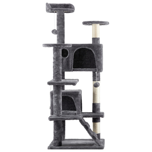 53-Inch Multi-Level Cat Climbing Tree - Pawsitive Cuddles