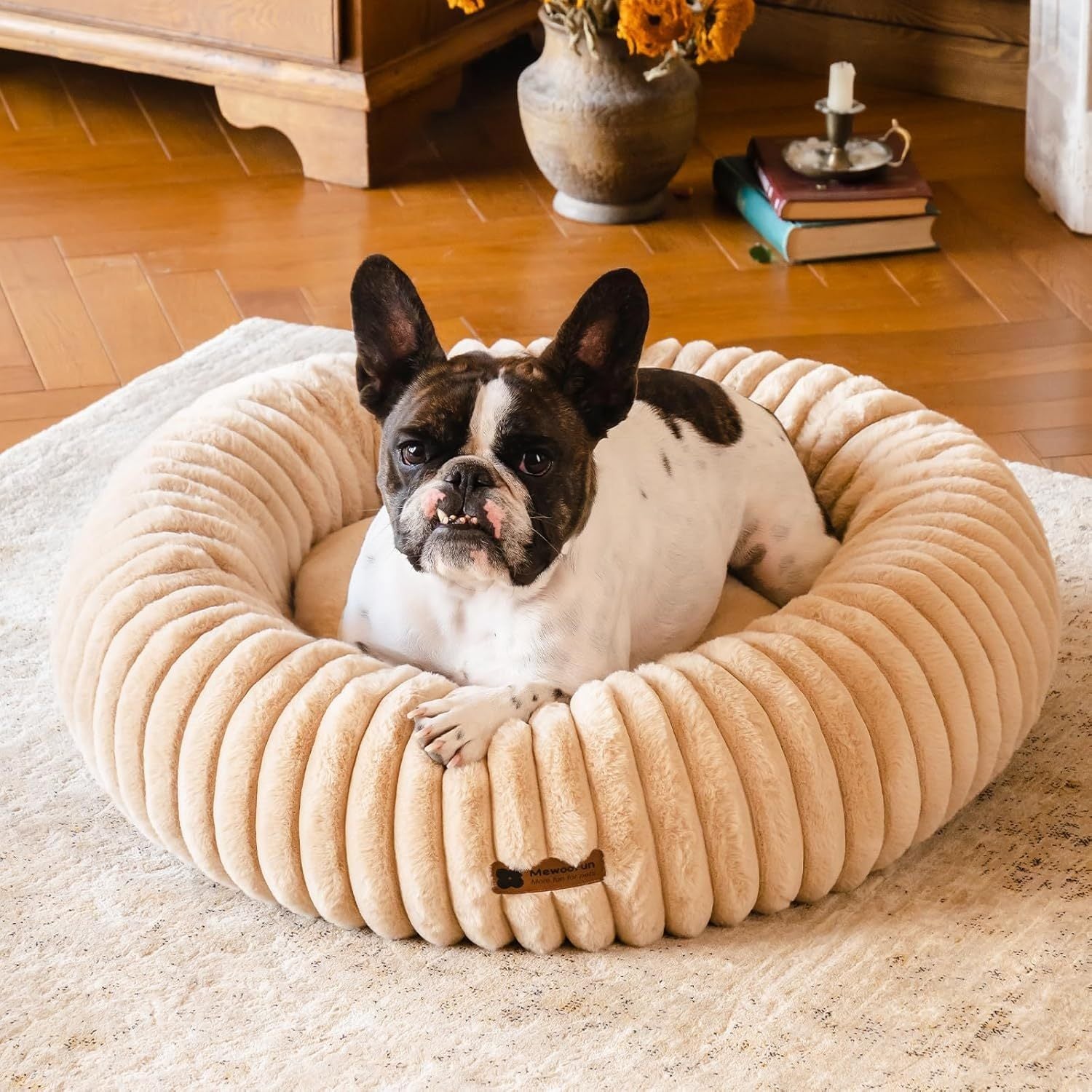 Calming Washable Pet Bed with Non-Slip Bottom, - Pawsitive Cuddles
