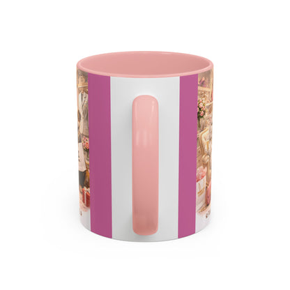 Designer Dogs Accent Coffee Mug - "Pawsitive Cuddles" Cute Bulldog & Pomeranian Gift