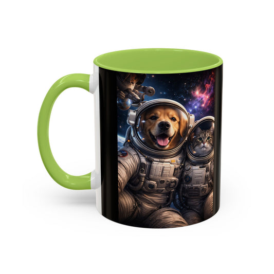 Space Pals Coffee Mug – Astronaut Dog & Cat Galaxy Accent Mug (11/15 oz)