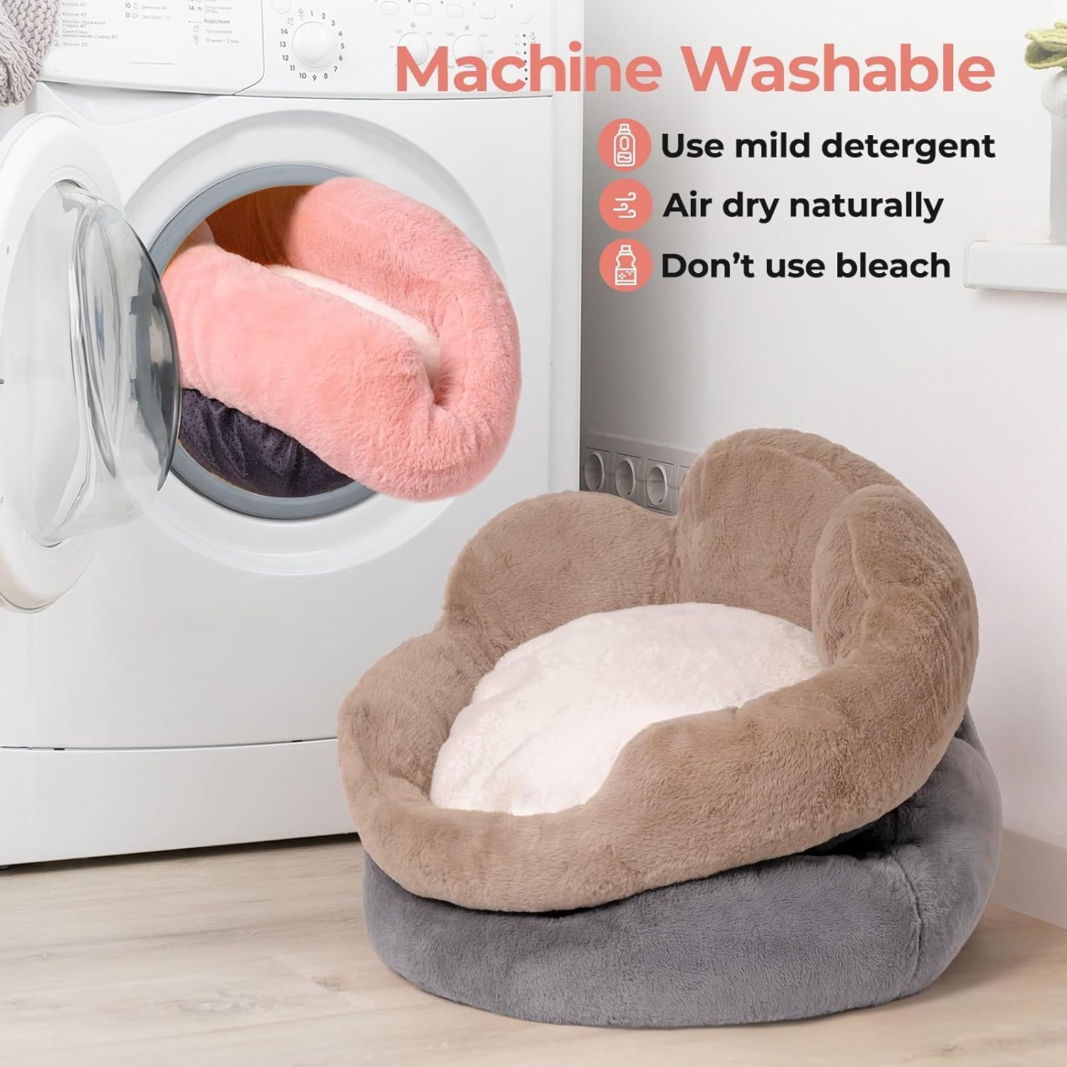 Washable Round Pet Sofa with Non-Slip Bottom - Pawsitive Cuddles
