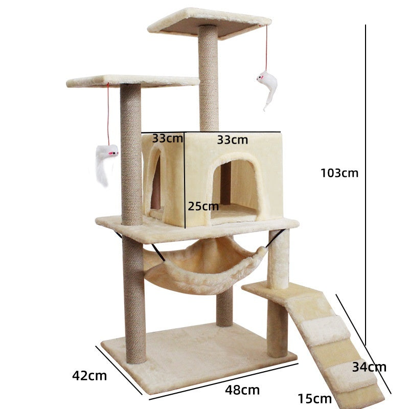 Cat Climbing Frame with Scratching Post - Pawsitive Cuddles