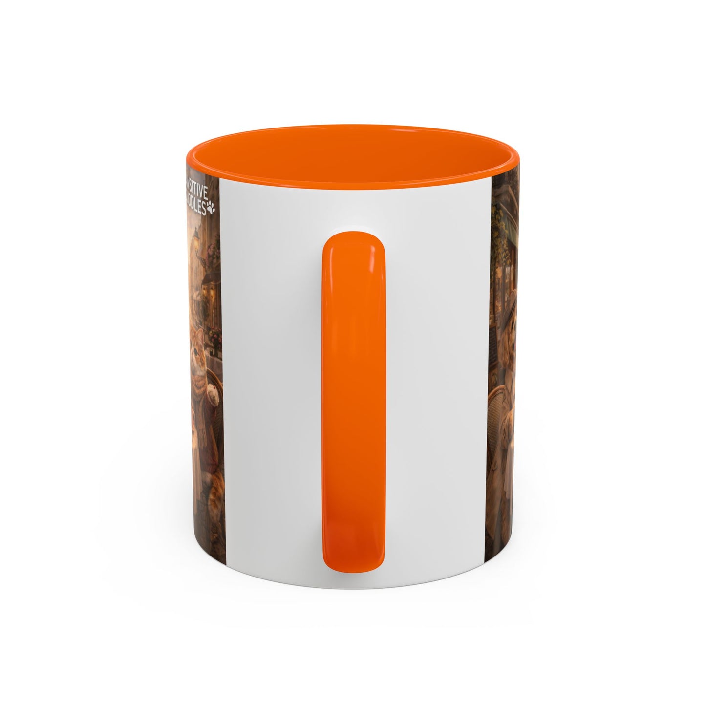 Coffee Mug — 'Pawsitive Cuddles' Cat & Dog Paris Café Accent Mug (11/15oz)