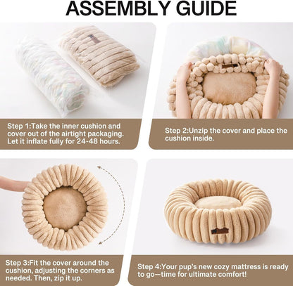 MEWOOFUN Calming Donut Pet Bed - Pawsitive Cuddles