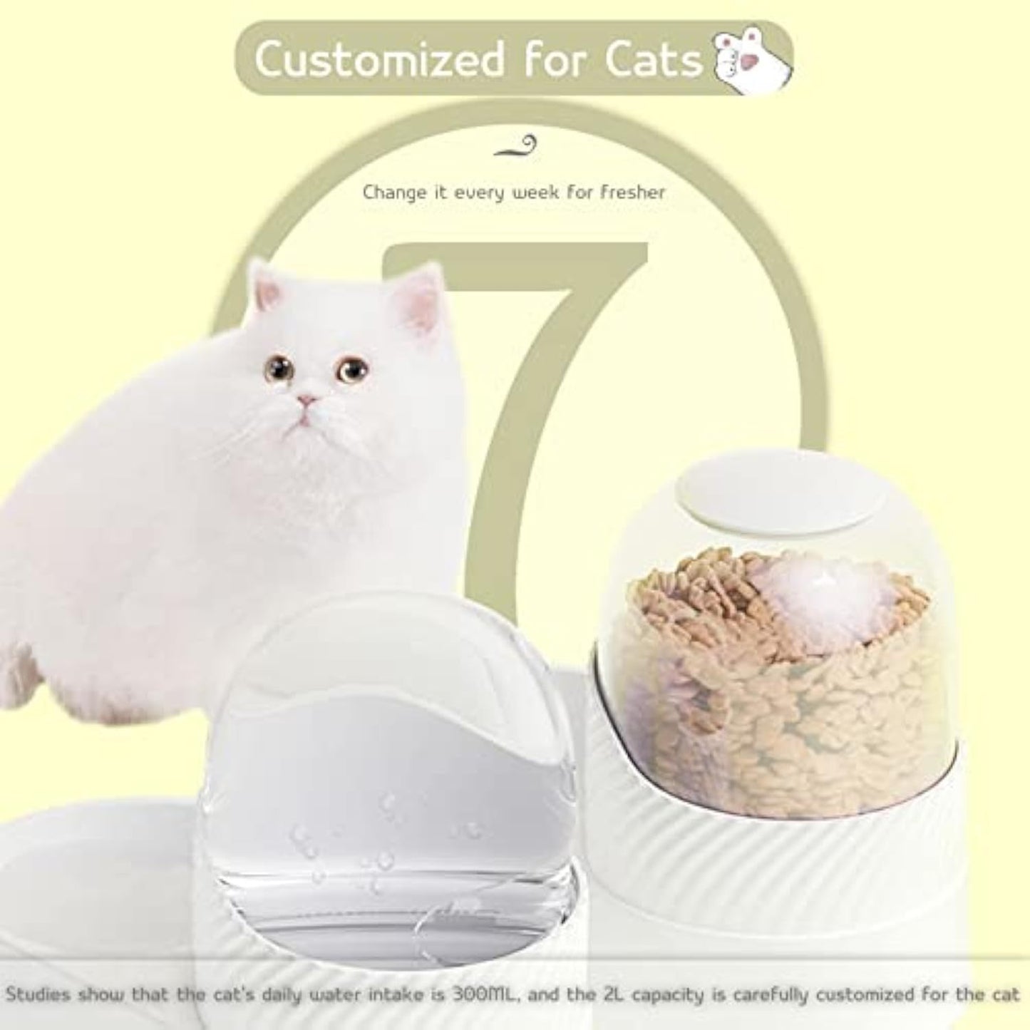 2-Piece Cat Feeder & Water Dispenser Set