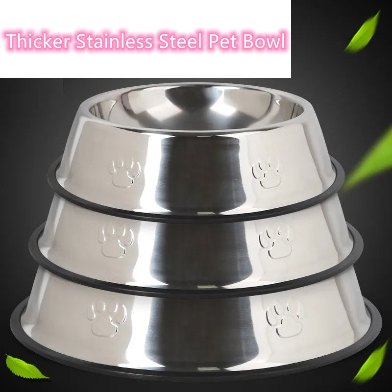Quality Paw Stainless Steel Anti-Skid Pet Bowl - Pawsitive Cuddles