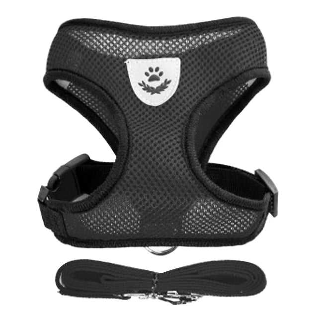**Cat & Dog Harness Vest – Adjustable Mesh Walking Lead Leash for Small/Medium Pets** - Pawsitive Cuddles