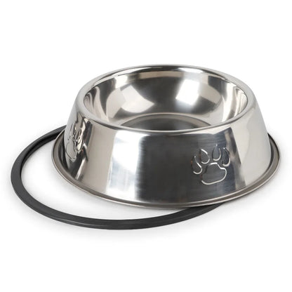 Quality Paw Stainless Steel Anti-Skid Pet Bowl - Pawsitive Cuddles