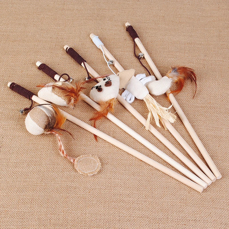 nteractive Pet Cat Catcher Teaser Stick - Pawsitive Cuddles