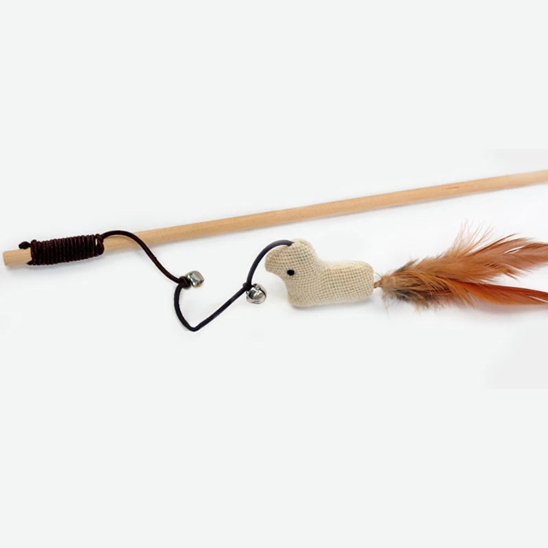 nteractive Pet Cat Catcher Teaser Stick - Pawsitive Cuddles