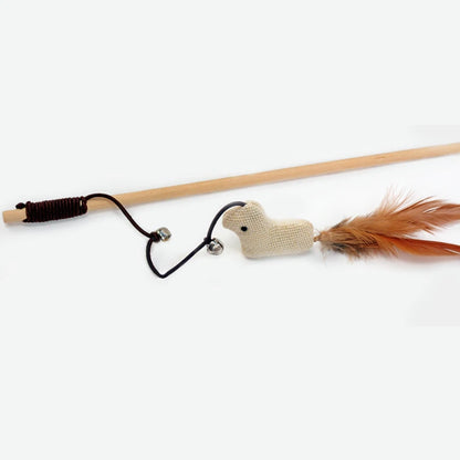 nteractive Pet Cat Catcher Teaser Stick - Pawsitive Cuddles