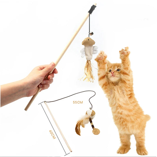 nteractive Pet Cat Catcher Teaser Stick - Pawsitive Cuddles