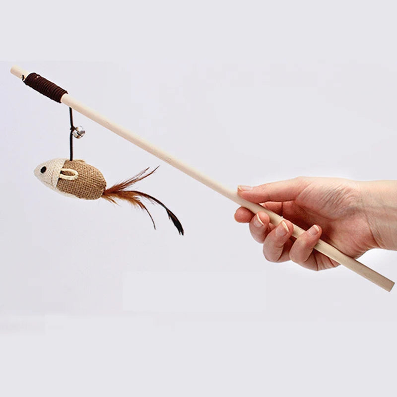 nteractive Pet Cat Catcher Teaser Stick - Pawsitive Cuddles