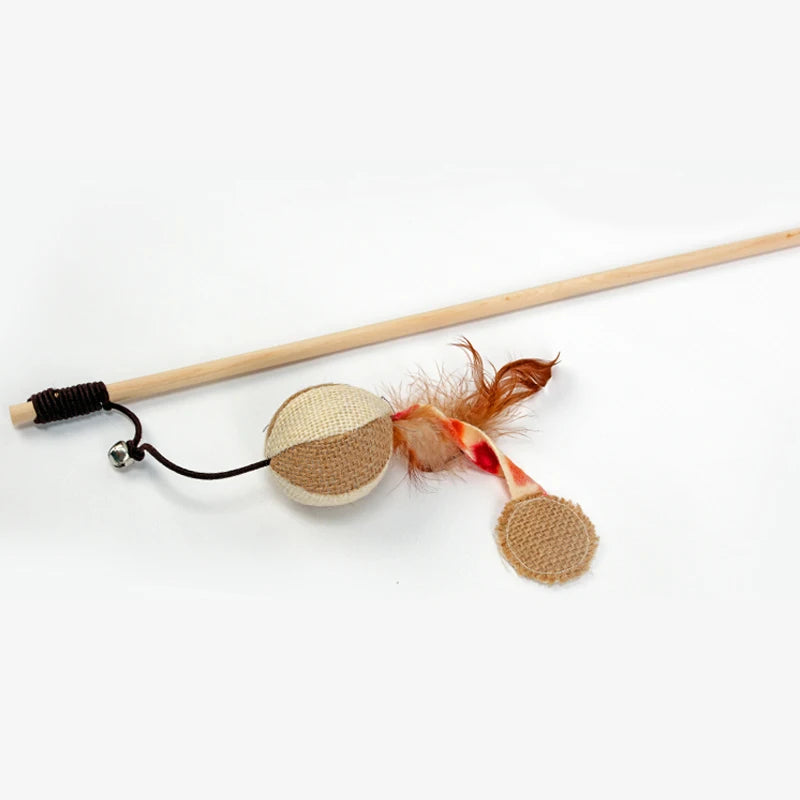 nteractive Pet Cat Catcher Teaser Stick - Pawsitive Cuddles