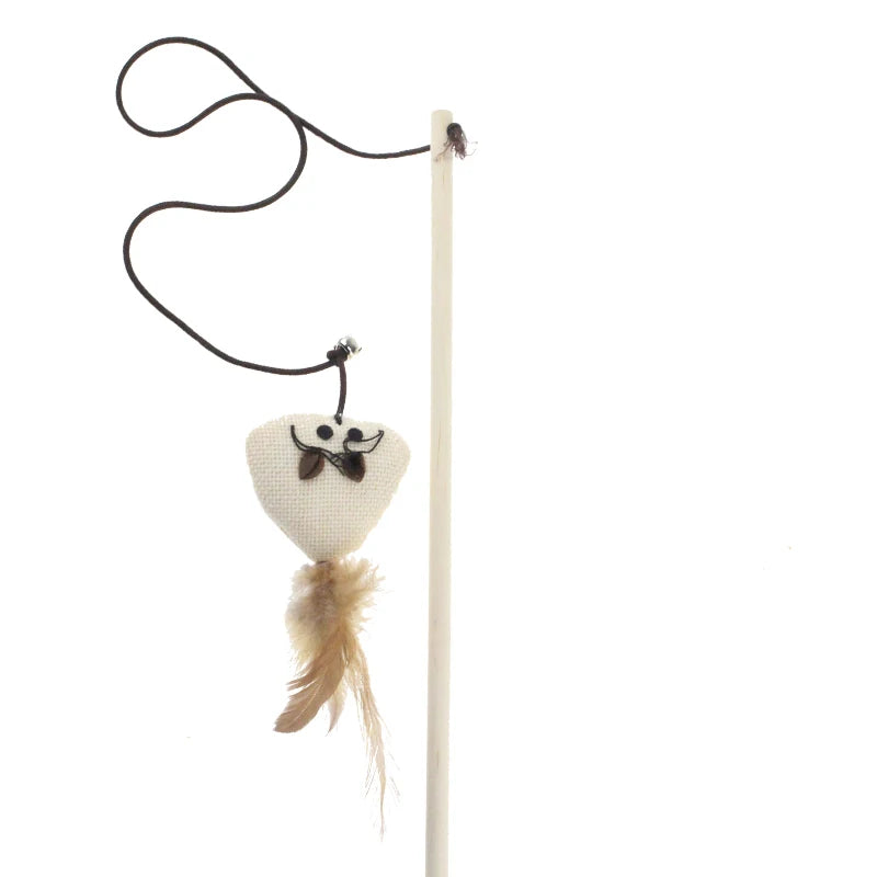 nteractive Pet Cat Catcher Teaser Stick - Pawsitive Cuddles