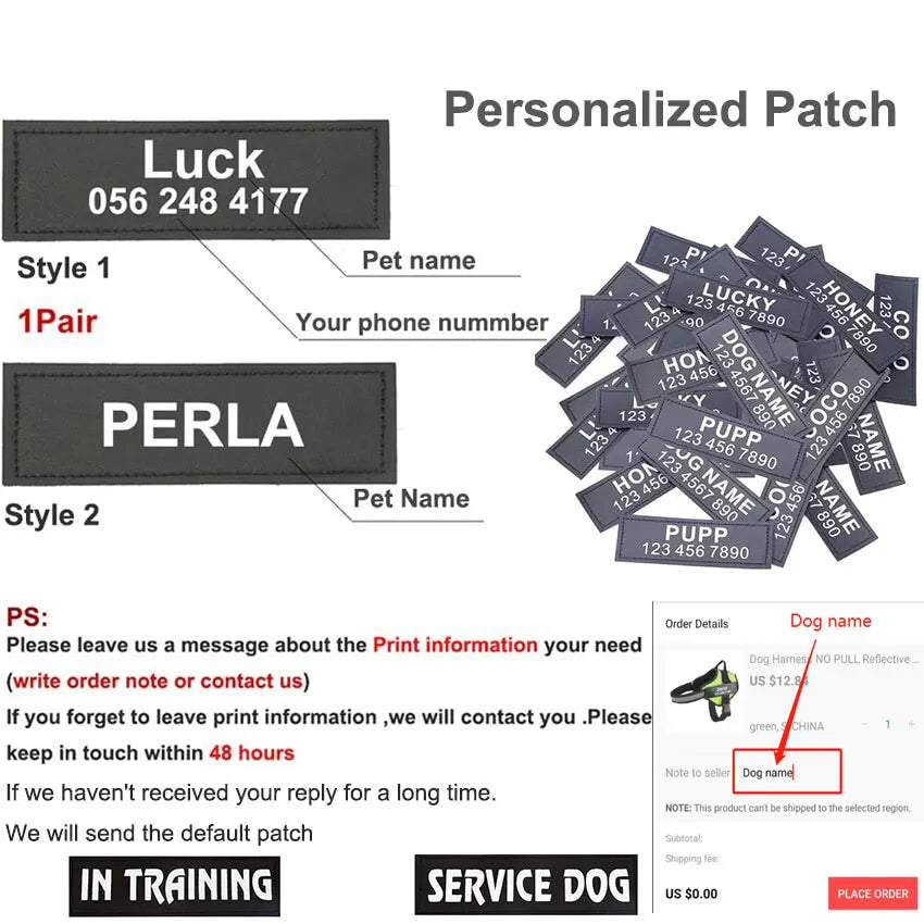 Custom Reflective No-Pull Dog Harness - Pawsitive Cuddles