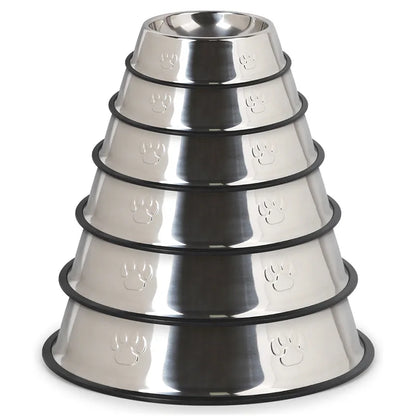 Quality Paw Stainless Steel Anti-Skid Pet Bowl - Pawsitive Cuddles