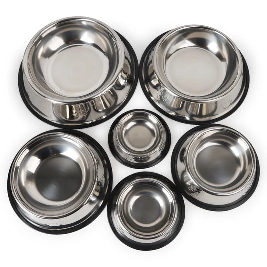 Quality Paw Stainless Steel Anti-Skid Pet Bowl - Pawsitive Cuddles