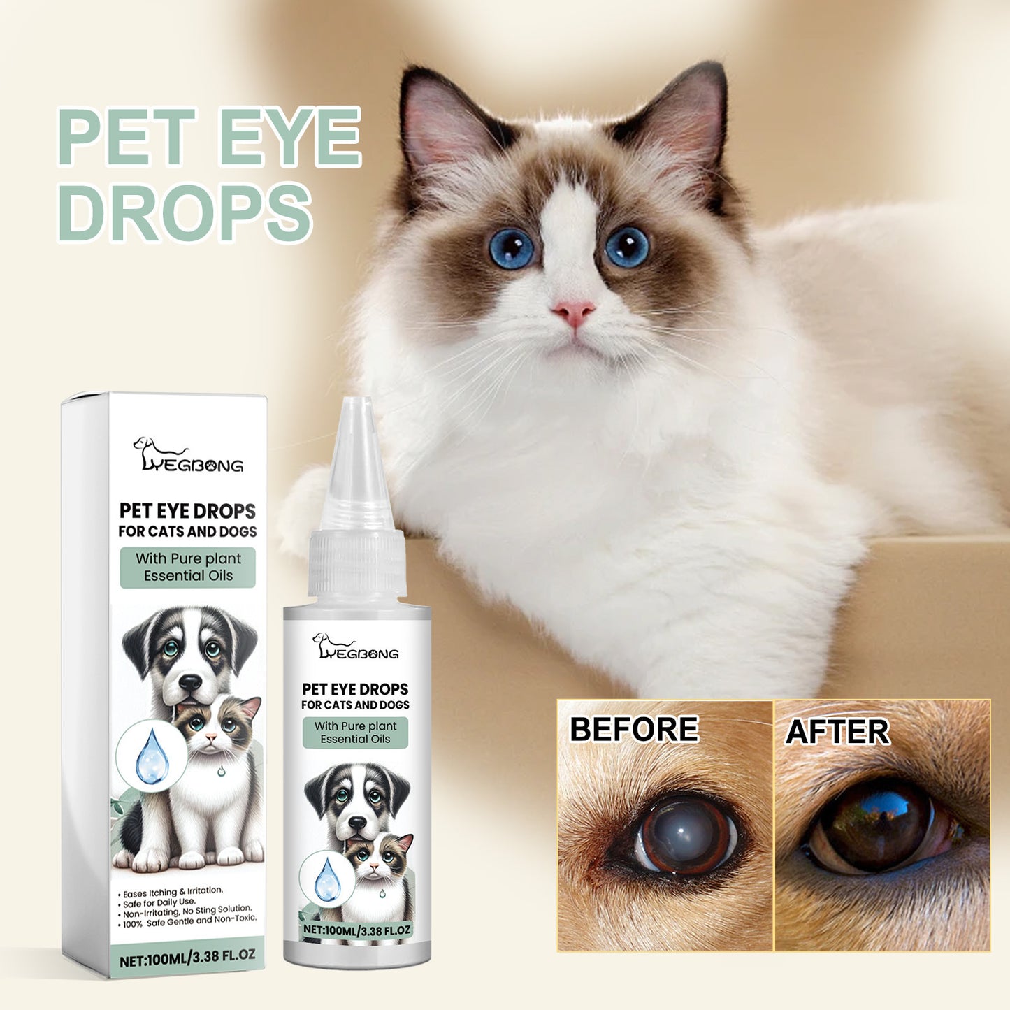 Gentle Eye Care Drops for Dogs & Cats - Pawsitive Cuddles