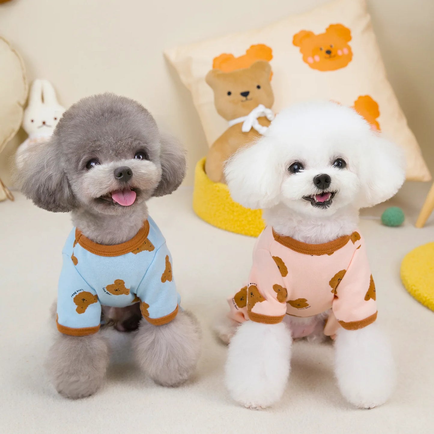 Cute Bear Print Four-Legged Outfit - Pawsitive Cuddles