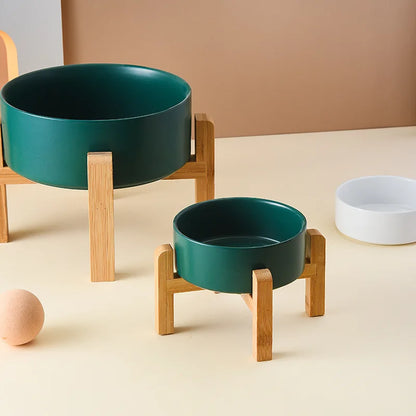 Big Bowl Double Ceramic Elevated Pet Feeders - Pawsitive Cuddles