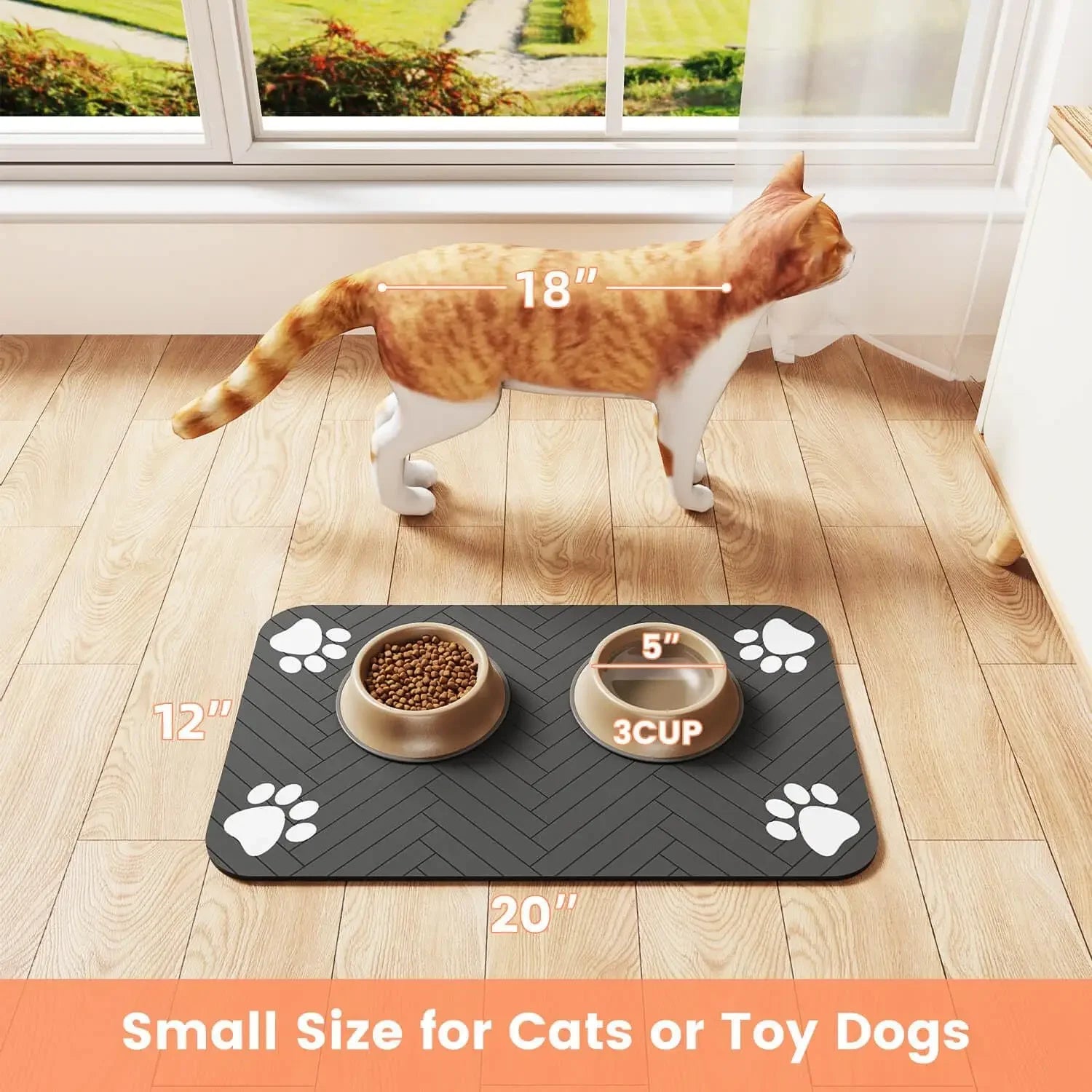 Waterproof Absorbent Pet Feeding Mat - Pawsitive Cuddles