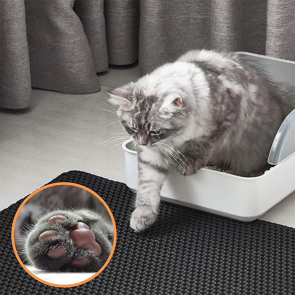 "Waterproof Cat Litter Mat – Double Layer, Non-Slip & Easy to Clean" - Pawsitive Cuddles