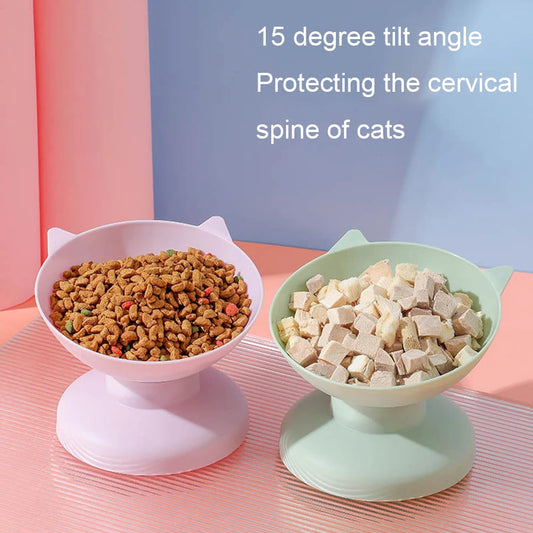 Cat feeding and drinking bowl,  high footed - Pawsitive Cuddles