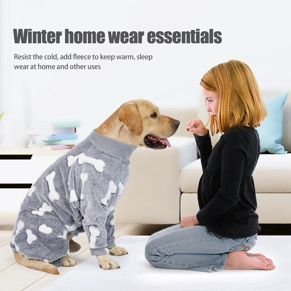 Flannel Dog Pajamas – Warm & Cozy Jumpsuit for Medium & Large Dogs - Pawsitive Cuddles