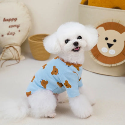 Cute Bear Print Four-Legged Outfit - Pawsitive Cuddles