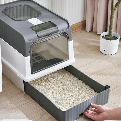 Fully Enclosed Litter Box with UV Sterilization & Deodorization - Pawsitive Cuddles