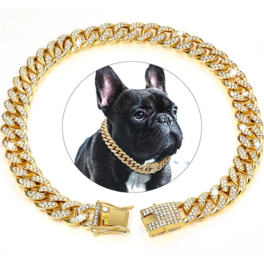 Dog Chain Diamond Cuban Collar - Pawsitive Cuddles