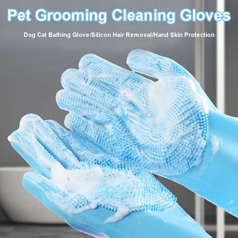 Soft Silicone Bath & Cleaning Gloves - Pawsitive Cuddles