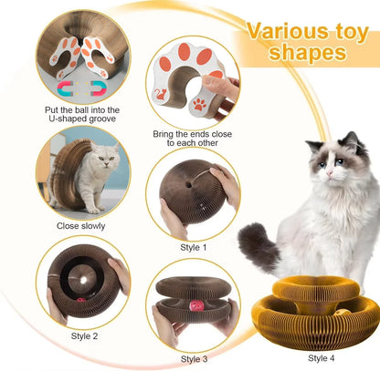 Round Corrugated Claw Grinder with Ball - Pawsitive Cuddles