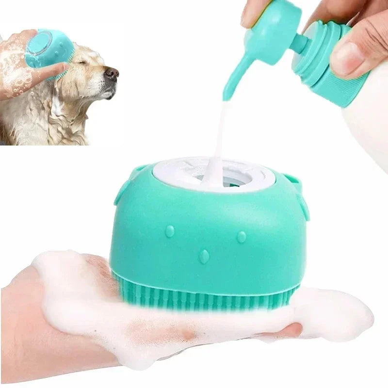 Pet Bathing Brush – Soft Silicone Massager for Dog & Cat Cleaning & Grooming - Pawsitive Cuddles