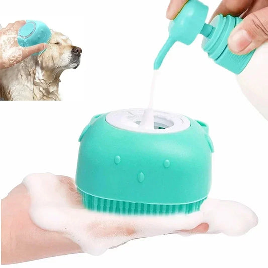 Pet Bathing Brush – Soft Silicone Massager for Dog & Cat Cleaning & Grooming - Pawsitive Cuddles