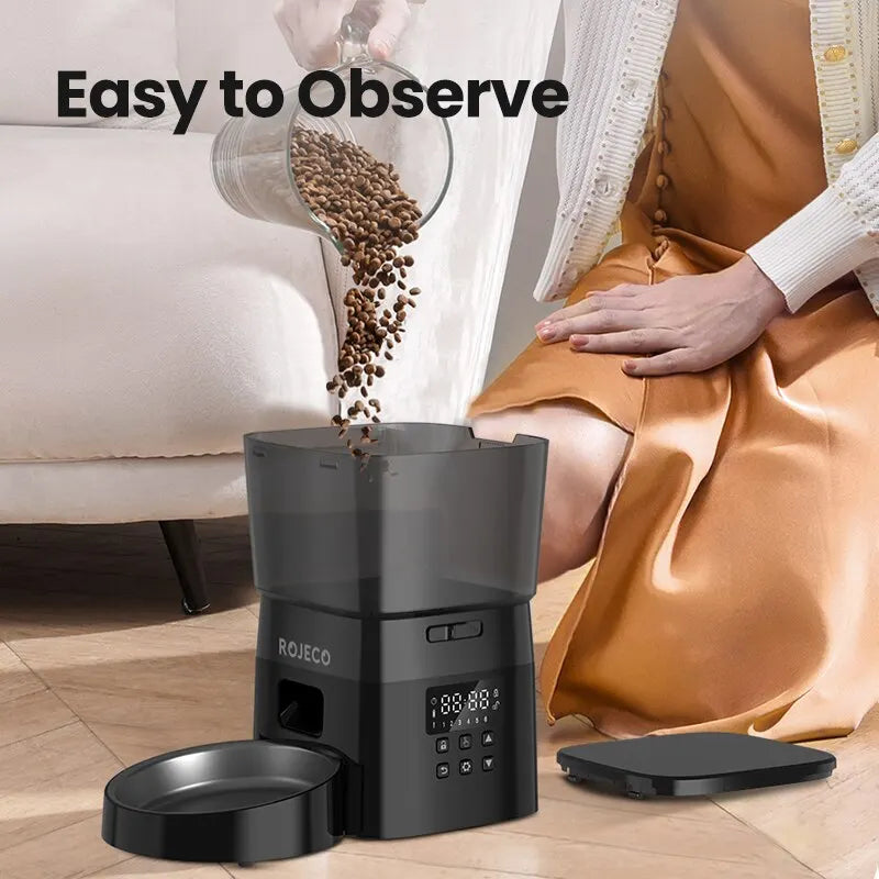 Button-Controlled Smart Cat & Dog Food Dispenser - Pawsitive Cuddles